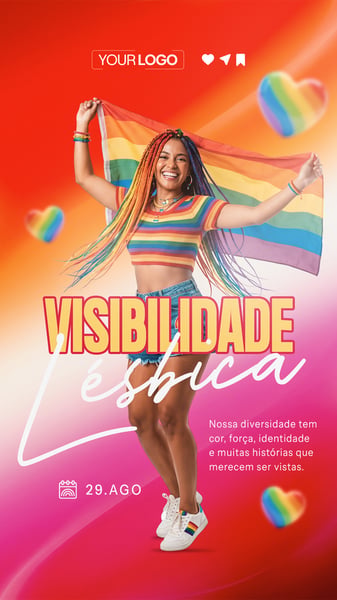 STORY DIA NACIONAL DA VISIBILIDADE LÉSBICA 29 DE AGOSTO SOCIAL MEDIA PSD EDITÁVEL 05
