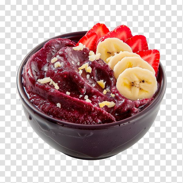 TIGELA DE SORVETE DE AÇAÍ E FRUTAS, SORVETERIA, AÇAÍTERIA - IMAGEM SEM FUNDO, PNG