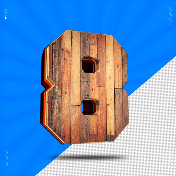 NÚMERO 3D MADEIRA PARA COMPOSIÇÃO