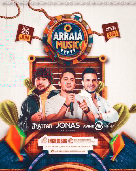 FLYER ARTISTAS E EVENTOS, SÃO JOÃO, FESTA JUNINA