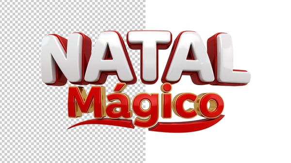 SELO 3D NATAL MÁGICO EM PNG TRANSPARENTE
