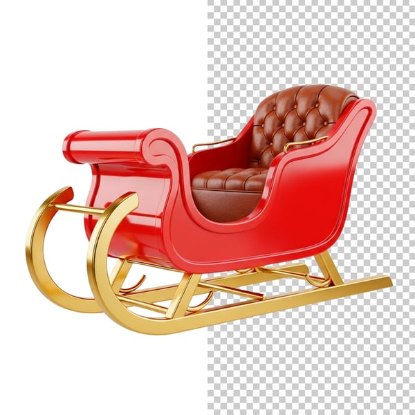 TRENÓ DE NATAL VERMELHO EM PNG