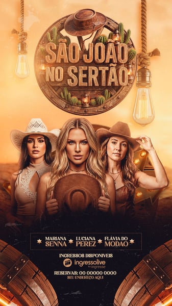 FLYERS PARA EVENTOS SÃO JOÃO DO SERTÃO STORYS