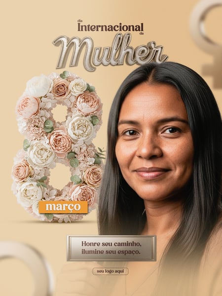 FLYER EDITÁVEL PARA DIA DA mulher - 08 de março