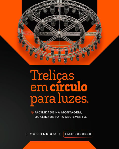 TRELIÇAS EM CÍRCULO ILUMINAÇÃO SOCIAL MEDIA PSD EDITÁVEL