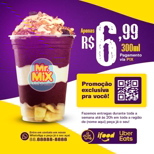 PROMOÇÃO EXCLUSIVA PRA VOCÊ AÇAITERIA SOCIAL MEDIA PSD EDITÁVEL