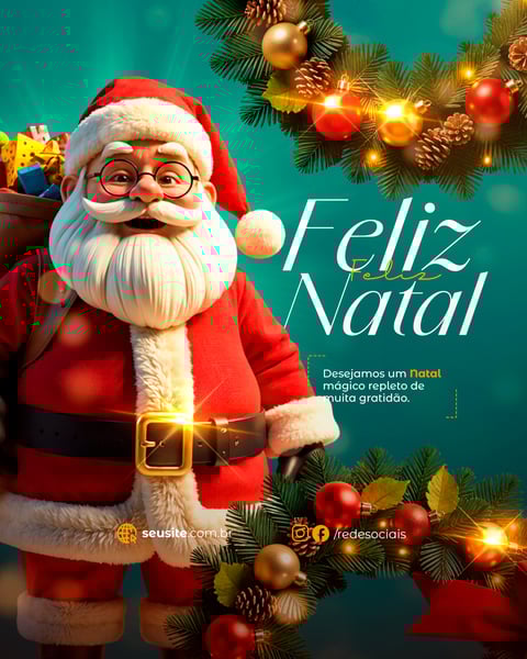 FEED NATAL 25 DE DEZEMBRO SOCIAL MEDIA PSD EDITÁVEL