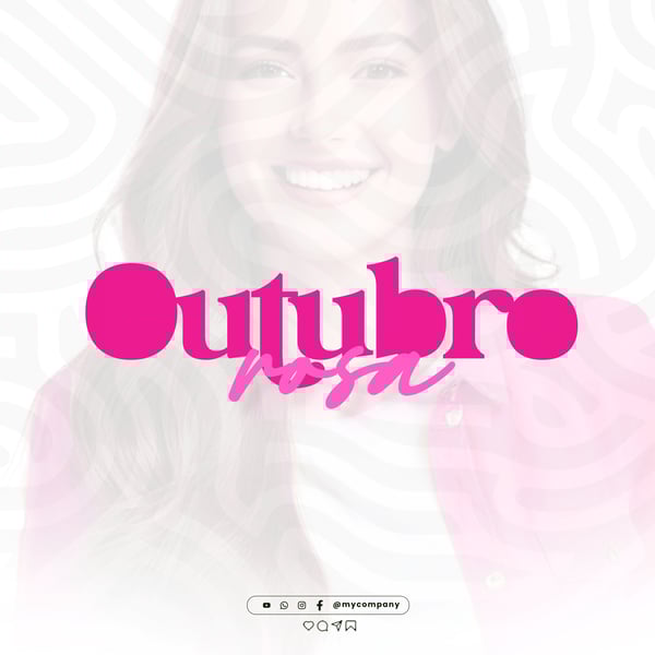 OUTUBRO ROSA MÊS DE CONSCIENTIZAÇÃO SOBRE O CÂNCER DE MAMA SOCIAL MEDIA FLYER PSD EDITÁVEL A5