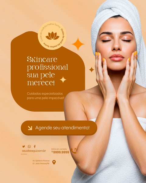 CLÍNICA ESTÉTICA CUIDADOS COM A BELEZA SOCIAL MEDIA EDITAVEL