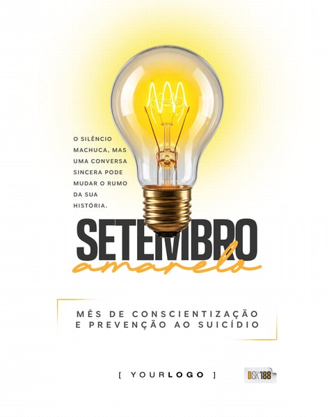 Post SETEMBRO AMARELO CONCEITO LÂMPADA ACESA PSD EDITÁVEL