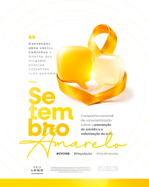 SETEMBRO AMARELO CAMPANHA NACIONAL DE CONSCIENTIZAÇÃO SOBRE A PREVENÇÃO DO SUICÍDIO E A VALORIZAÇÃO DA VIDA SOCIAL MEDIA PSD EDITÁVEL 1
