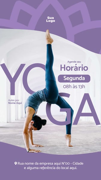 POST YOGA AGENDA HORÁRIO STORIES
