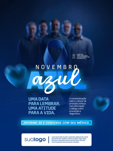 NOVEMBRO AZUL MÊS DE COMBATE AO CÂNCER DE PRÓSTATA SOCIAL MEDIA PSD EDITÁVEL 8
