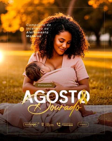 AGOSTO DOURADO CAMPANHA DE INCENTIVO A AMAMENTAÇÃO SOCIAL MEDIA PSD EDITÁVEL 4