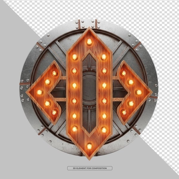 ELEMENTO 3D PNG ESTRUTURA DE MADEIRA COM LED2