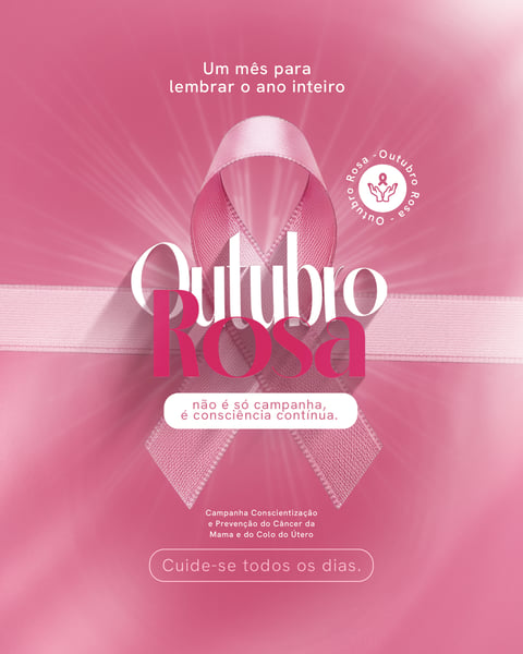 OUTUBRO ROSA CAMPANHA DE CONSCIENCIALIZAÇÃO PREVENÇÃO DO CÂNCER DE MAMA SOCIAL MEDIA PSD EDITÁVEL