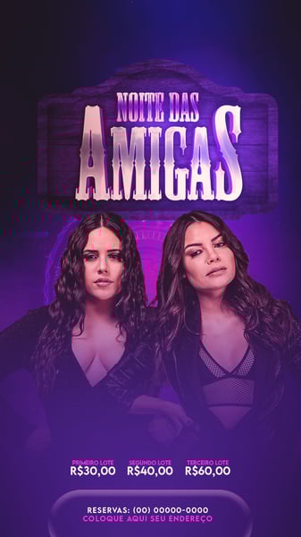 FLYER EVENTO NOITE DAS AMIGAS STORIES