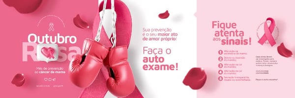 OUTUBRO ROSA CAMPANHA DE PREVENÇÃO AO CÂNCER DE MAMA POST FEED CARROSSEL PSD EDITÁVEL