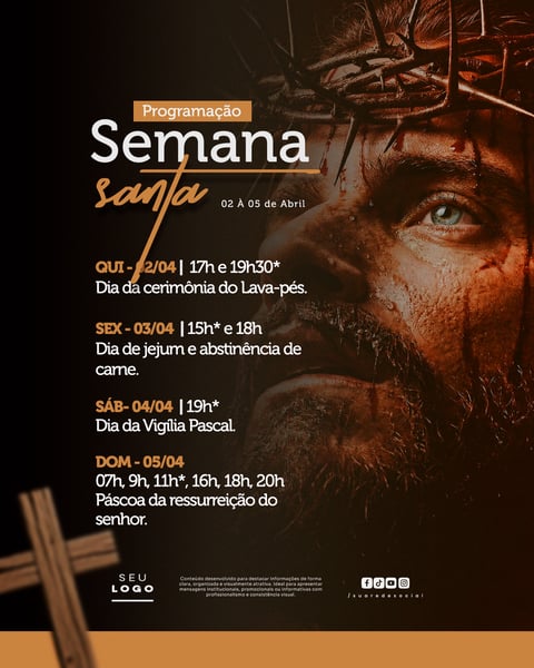 Programação SEMANA SANTA SOCIAL MEDIA PSD EDITÁVEL 3