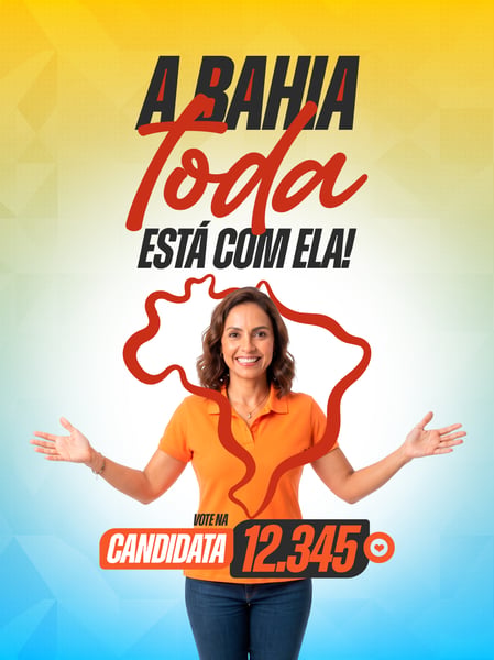 ELEIÇÃO BAHIA CANDIDATA POLÍTICA SOCIAL MEDIA FLYER PSD EDITÁVEL