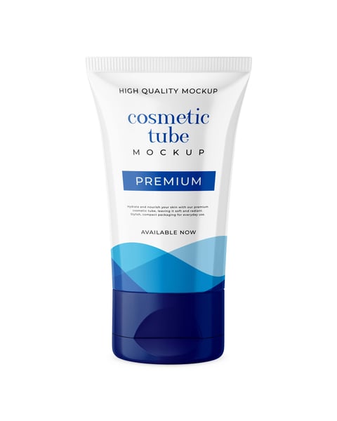 TUBO DE COSMÉTICO BRILHANTE PSD EDITÁVEL MOCKUP