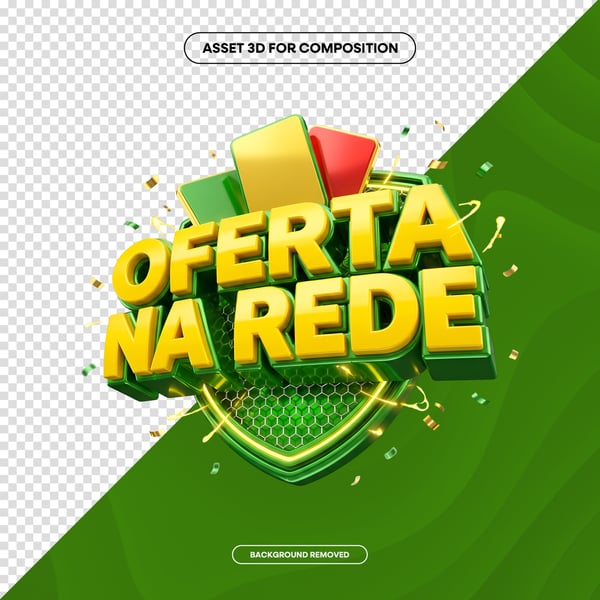SELO 3D IA OFERTA NA REDEJOGO BRASIL COPA SOCIAL MEDIA PNG