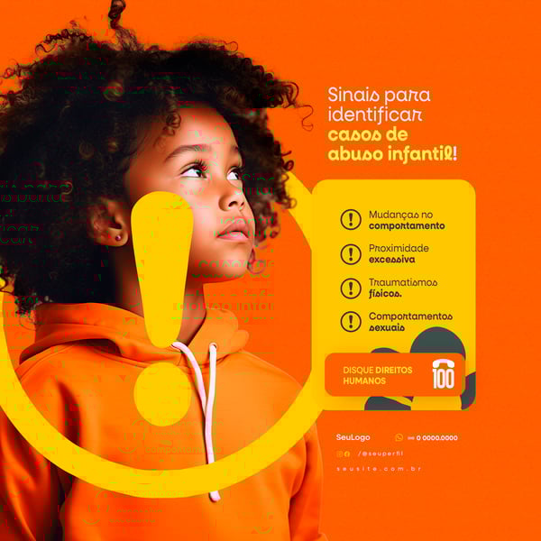 CXC MAIO LARANJA PROTEÇÃO A CRIANÇA CAMPANHA SOCIAL MEDIA POST PSD TEMPLATE 2