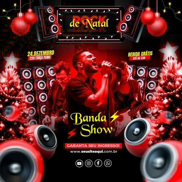 FLYER EVENTO MÚSICA ROCK DE NATAL
