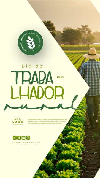 DIA DO TRABALHADOR RURAL 25 DE MAIO SOCIAL MEDIA EDITÁVEL STORY