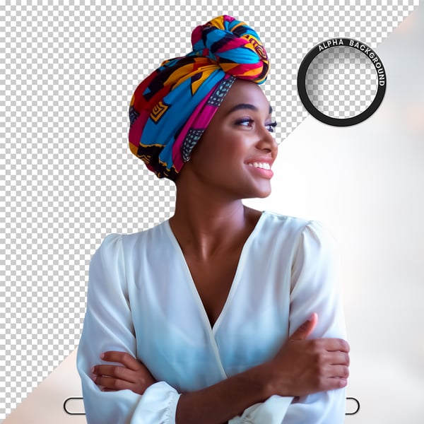 MULHER NEGRA AFRO ELEMENTO PSD PNG