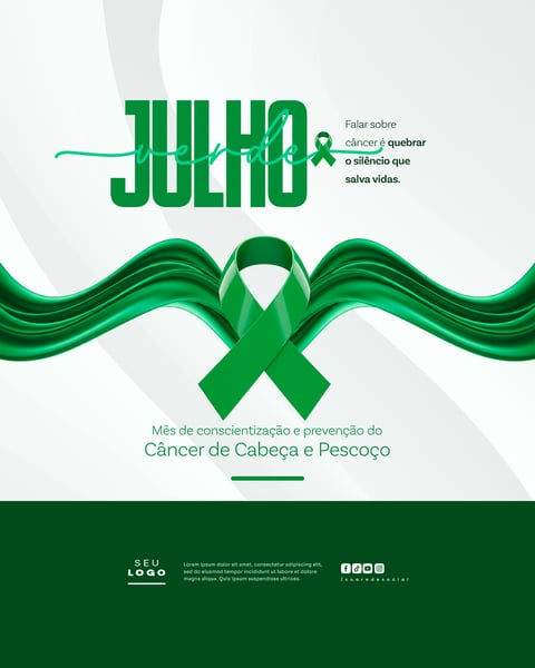 JULHO VERDE CAMPANHA DE SAÚDE COMBATE E CONSCIENTIZAÇÃO AO CÂNCER DE CABEÇA E PESCOÇO LAÇO VERDE FEED