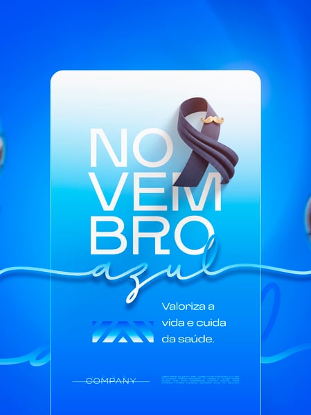 NOVEMBRO AZUL CUIDADOS COM A SAÚDE SOCIAL MEDIA FLYER PSD EDITÁVEL