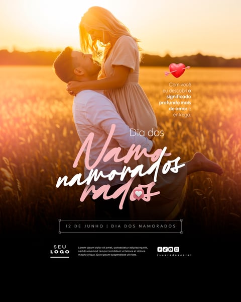DIA DOS NAMORADOS 12 DE JUNHO SOCIAL MEDIA FEED EDITÁVEL