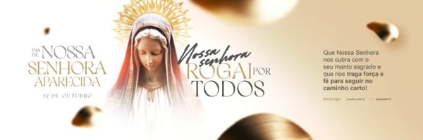 DIA DE NOSSA SENHORA APARECIDA 12 DE OUTUBRO POST CARROSSEL PSD EDITÁVEL