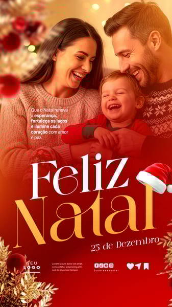 FELIZ NATAL E PRÓSPERO ANO NOVO 25 DE DEZEMBRO STORY SOCIAL MEDIA PSD EDITÁVEL 4