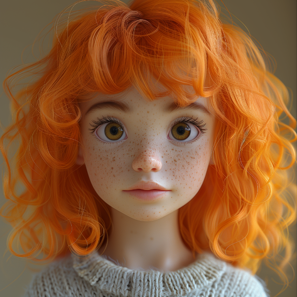 MENINA BONITA RUIVA | PERSONAGEM 3D | PIXAR DISNEY | IMAGEM