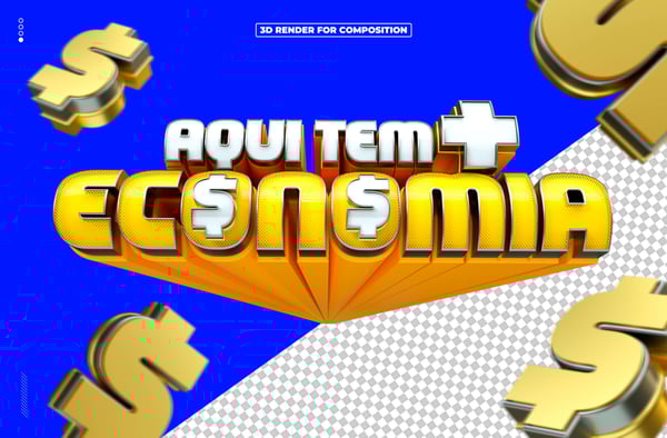 SELO 3D AQUI TEM ECONOMIA PARA COMPOSIÇÃO