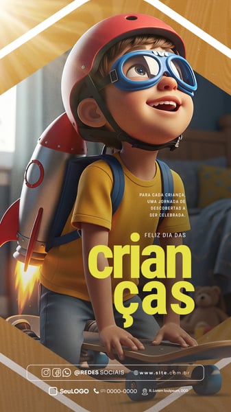 FELIZ DIA DAS CRIANÇAS 12 DE OUTUBRO STORY SOCIAL MEDIA PSD EDITÁVEL 02