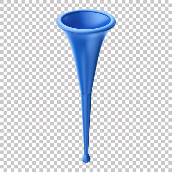 ELEMENTO 3D CORNETA VUVUZELA TORCIDA COM FUNDO ISOLADO