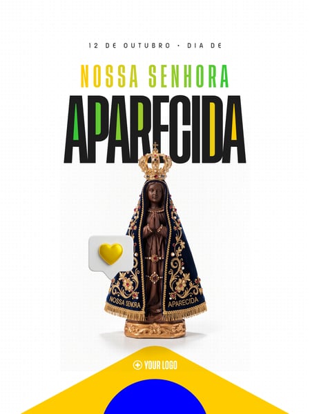 NOSTRA SENHORA APARECIDA 12 DE OUTUBRO SOCIAL MEDIA FLYER PSD EDITÁVEL