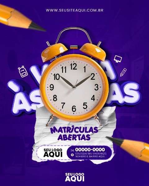 FEED | VOLTA ÀS AULAS | MATRÍCULAS ABERTAS | ESCOLA | PSD EDITÁVEL