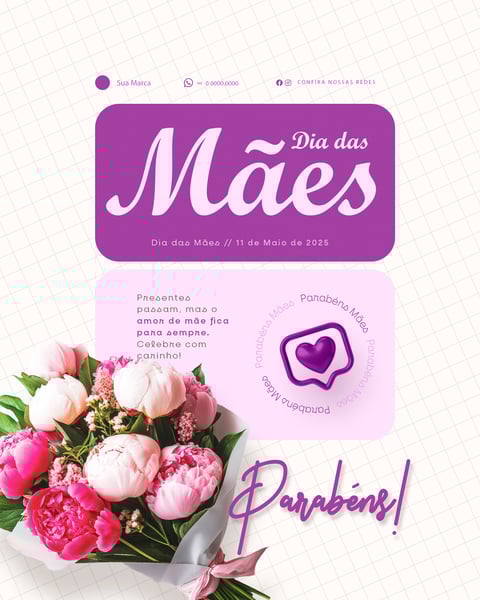 DIA DAS MÃES PARABÉNS PELO SEU DIA MÃE SOCIAL MEDIA FEED