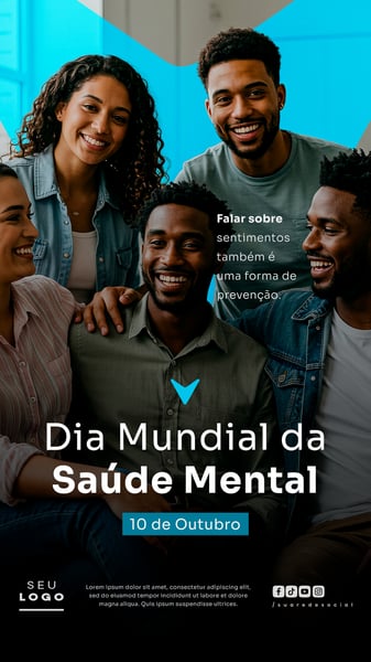 DIA MUNDIAL DA SAÚDE MENTAL 10 DE OUTUBRO STORY SOCIAL MEDIA PSD EDITÁVEL 2
