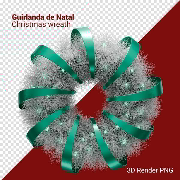 UMU GUIRLANDA DE NATAL 3D RENDER PNG PARA COMPOSIÇÃO (2)