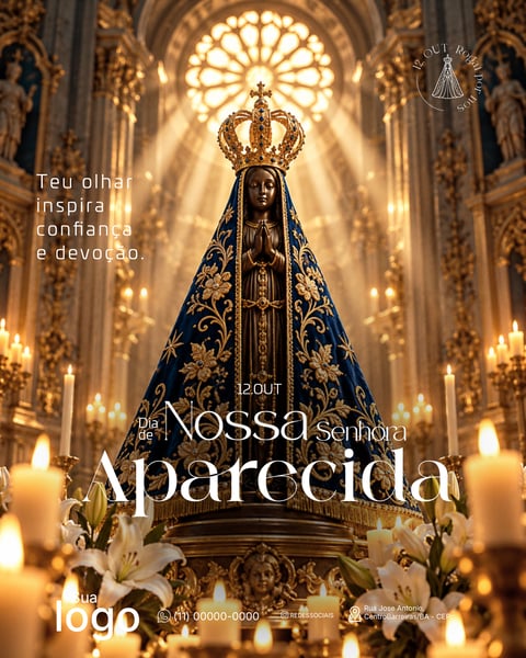 DIA DE NOSSA SENHORA APARECIDA 12 DE OUTUBRO SOCIAL MEDIA PSD EDITÁVEL 9