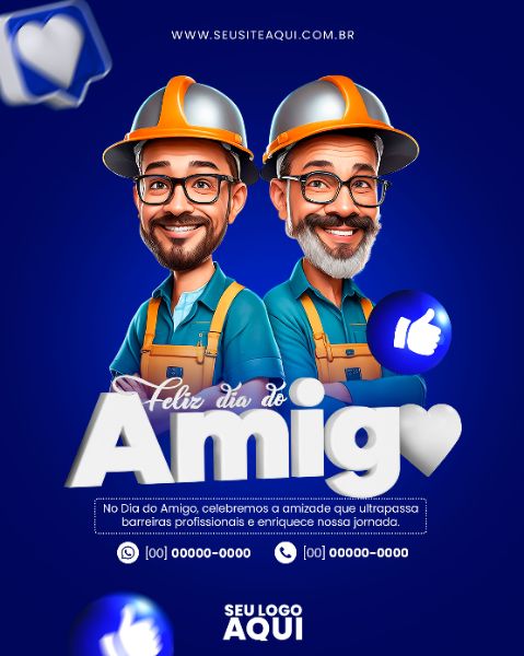FEED VERTICAL - FELIZ DIA DO AMIGO | SOCIAL MEDIA | PSD EDITÁVEL