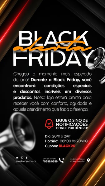 BLACK FRIDAY AVISO COMUNICADO ANÚNCIO STORY SOCIAL MEDIA PSD EDITÁVEL 13