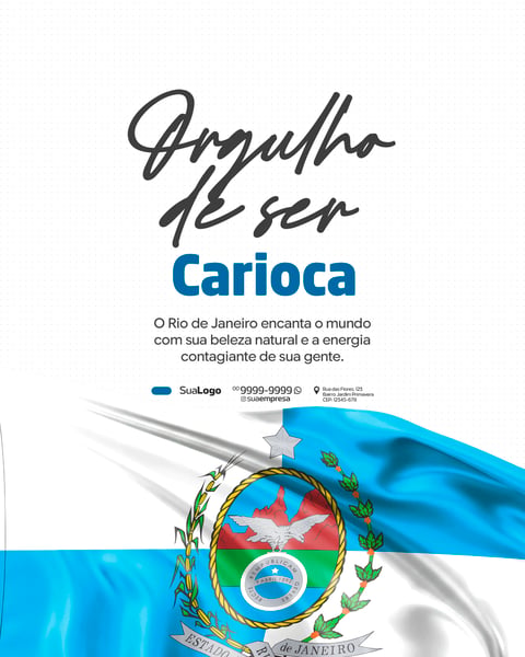 ORGULHO DE SER CARIOCA SOCIAL MEDIA PSD EDITÁVEL