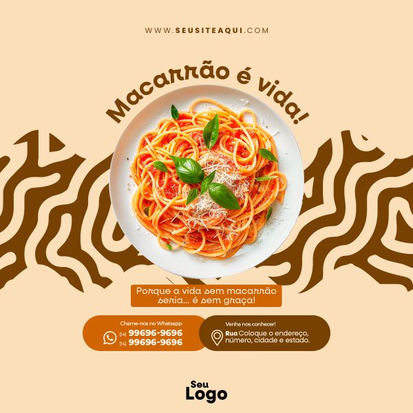 FEED QUADRADO - CASA DE MASSAS | RESTAURANTE | PSD EDITÁVEL