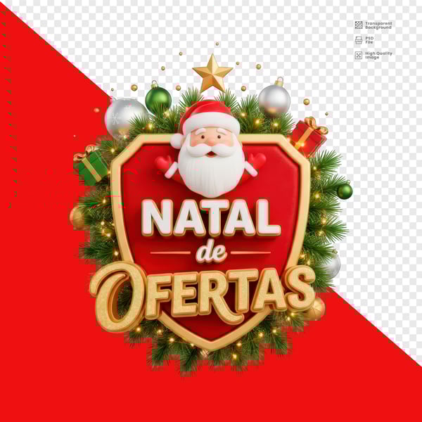 SELO 3D NATAL DE OFERTAS PSD EDITÁVEL